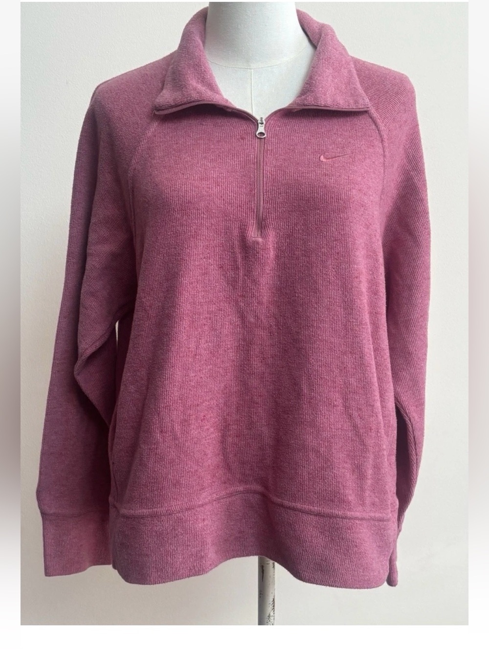 Nike Pink Quarter Zip Pullover Sweatshirt Women’s M